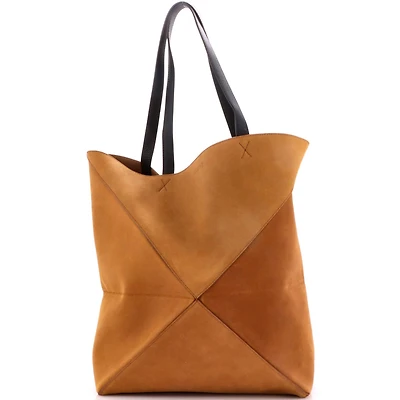 Pre-Owned Loewe Large Puzzle Fold Tote Suede