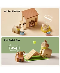 Tiny Land Wooden Dollhouse Accessories & Animal Dolls House Furniture Set