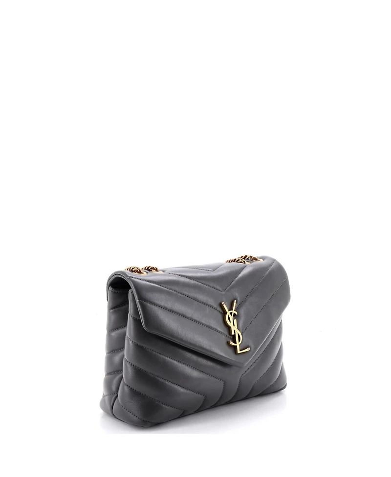 Pre-Owned Saint Laurent Small Loulou Shoulder Bag Matelasse Chevron Leather