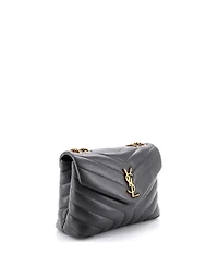 Pre-Owned Saint Laurent Small Loulou Shoulder Bag Matelasse Chevron Leather