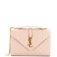 Pre-Owned Saint Laurent Medium Classic Monogram Envelope Satchel Mixed Matelasse Leather