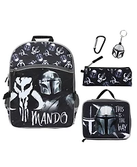 The Mandalorian 5-Piece 16" Backpack And Lunch Set For School and Travel