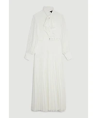 Karen Millen Jersey Ponte Georgette Mix Midi Dress