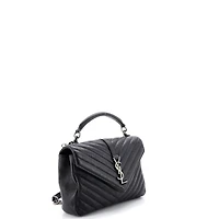 Pre-Owned Saint Laurent Medium Classic Monogram College Bag Matelasse Chevron Leather