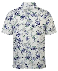 Pga Tour Men's Tie Dye Floral Print Golf Polo Shirt