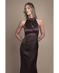 Coast Women's Satin Halter Maxi Bridesmaid Dress