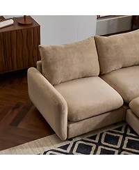 Streamdale Furniture 69" 3-Piece L-Shaped Modular Sectional Sofa with Ottoman