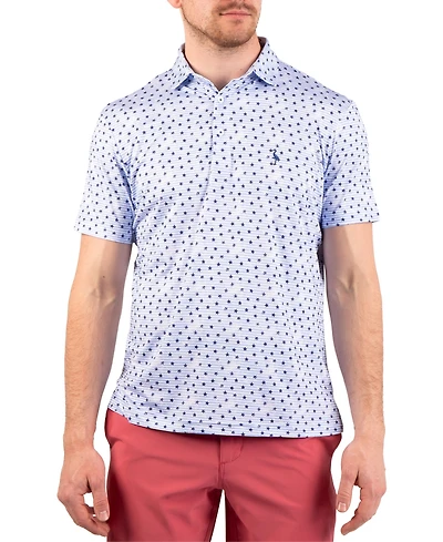 Tailorbyrd Men's Vintage Stars Printed Performance Polo