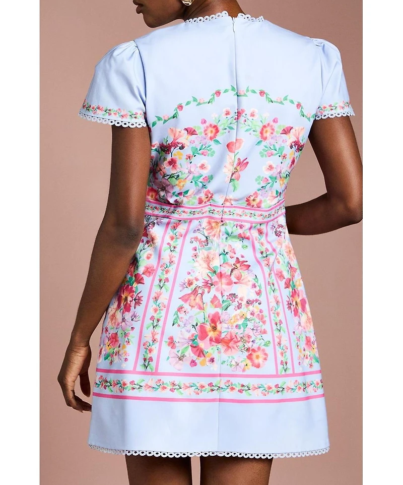 Coast Women's Placement Print Short Sleeve Mini Dress