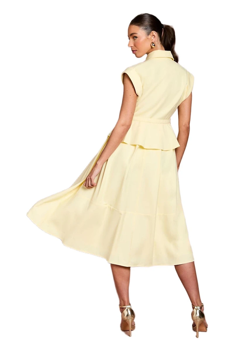 Coast Women's Peplum Detail Belted Shirt Dress