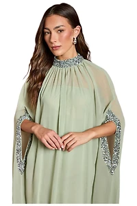 Coast Women's Chiffon Cape Style Sequin Maxi Dress