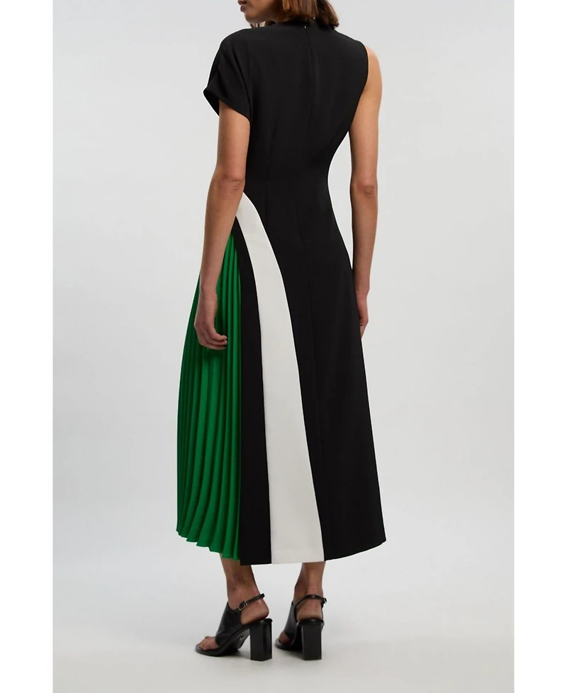 Karen Millen Women's Block Pleated Midi Dress