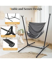 Sugift Hammock Chair with H-Base Stand and 6-Position Adjustable Height