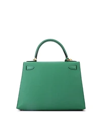 Pre-Owned Hermes Kelly 28 Handbag Green Epsom with Gold Hardware