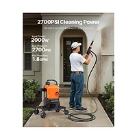 Sugift Electric Pressure Washer 2700 Psi 1.8 Gallons Per Minute with 4 Nozzles Foam Cannon