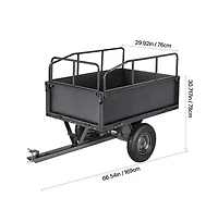 Sugift 17 cu feet Garden Utility Trailer 600 lb Atv Tow Behind Dump Cart