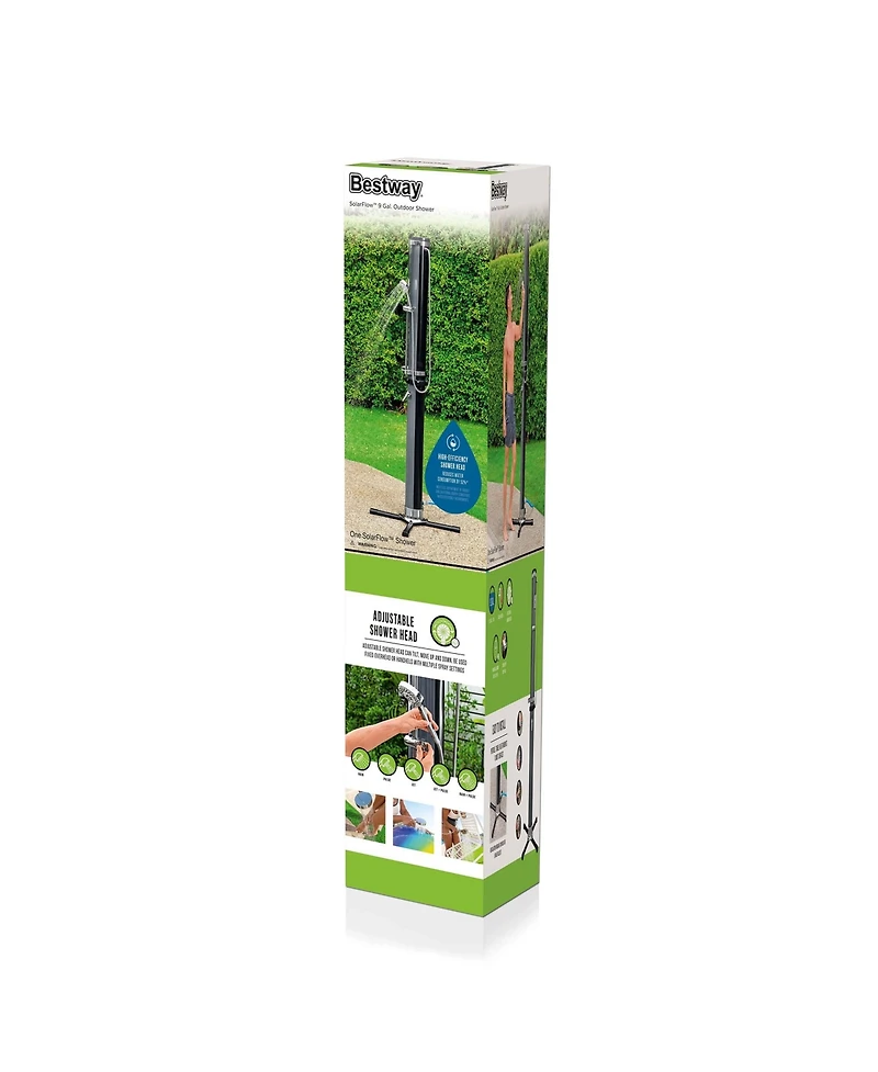 Bestway SolarFlow 9.2 Gallon Solar Heat Outdoor Shower with Adjustable Settings