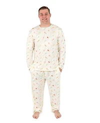 Leveret Men's Matching Family Two-Piece Cooling Bamboo Viscose Long Sleeve Pajamas