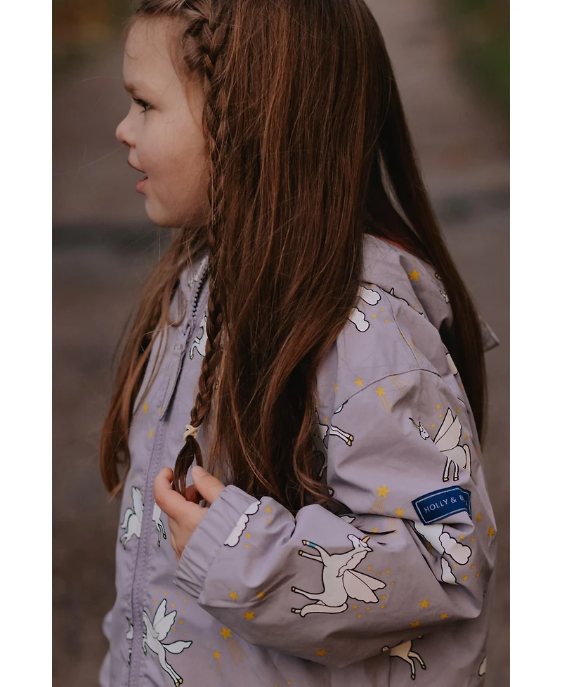 Holly and Beau Girls Color Changing Hooded Raincoat