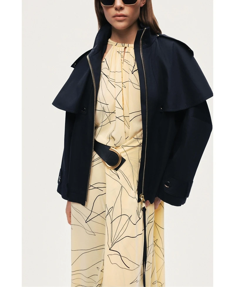 Nocturne Women's Hooded Short Trench Jacket