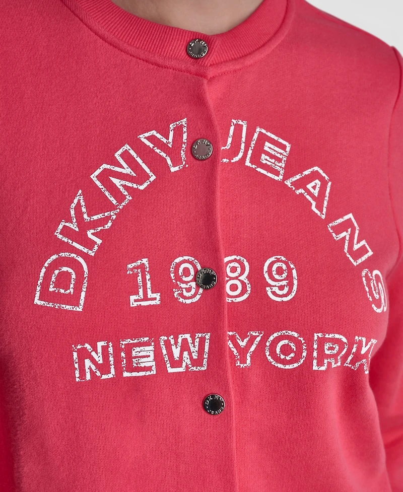 Dkny Jeans Women's Long-Sleeve Button-Front Cotton Shrunken Jacket