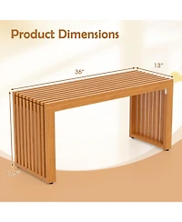 Slickblue Acacia Wood Patio Bench Loveseat All-Slat Outdoor Seating