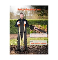 Sugift Post Hole Digger Heavy Duty Wood Handle for Gardening