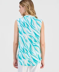 Jm Collection Women's Printed Sleeveless V-Neck Knit Top, Macy's Exclusive