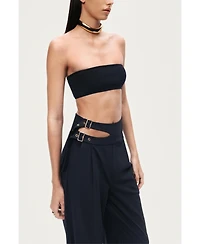 Nocturne Women's Cut-Out Waist Wide-Leg Pants