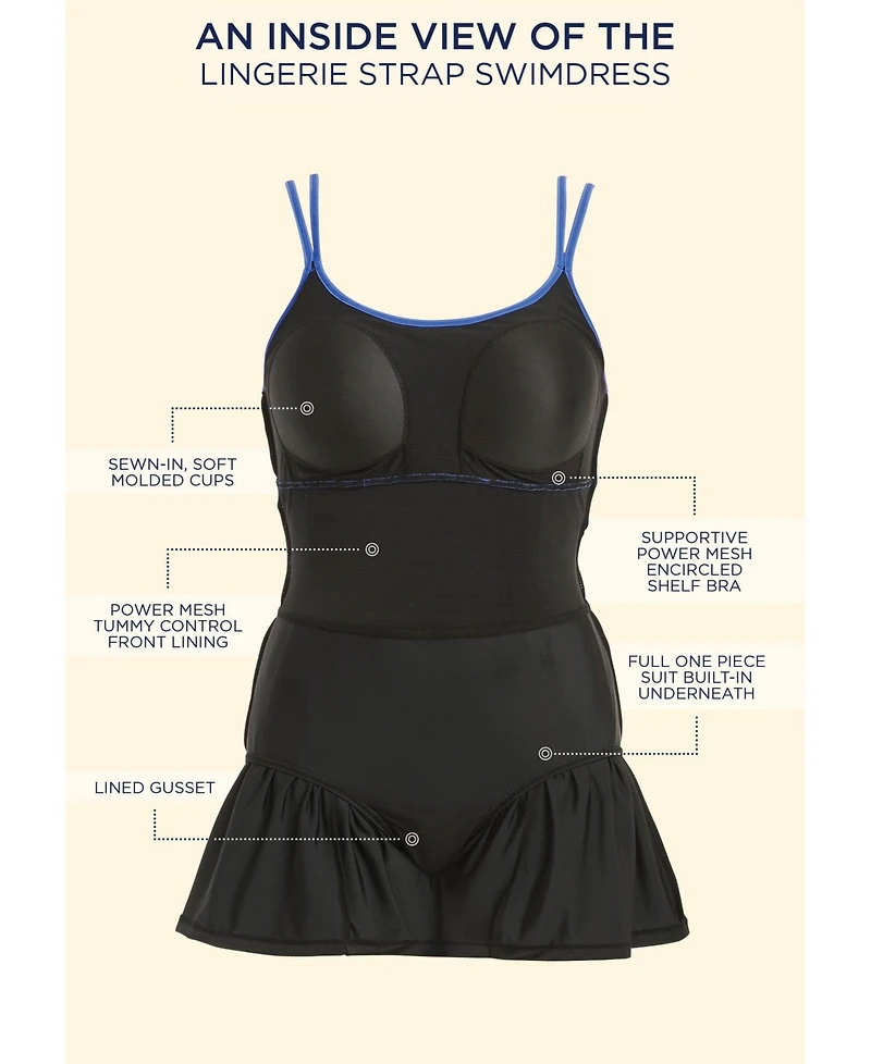 Swimsuits for All Women's Lingerie Strap Swimdress