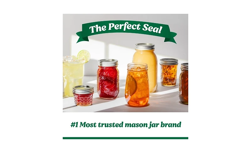 Ball Easy Label Glass Mason Jars, Regular Mouth, Quart (32 oz), Pack of 4