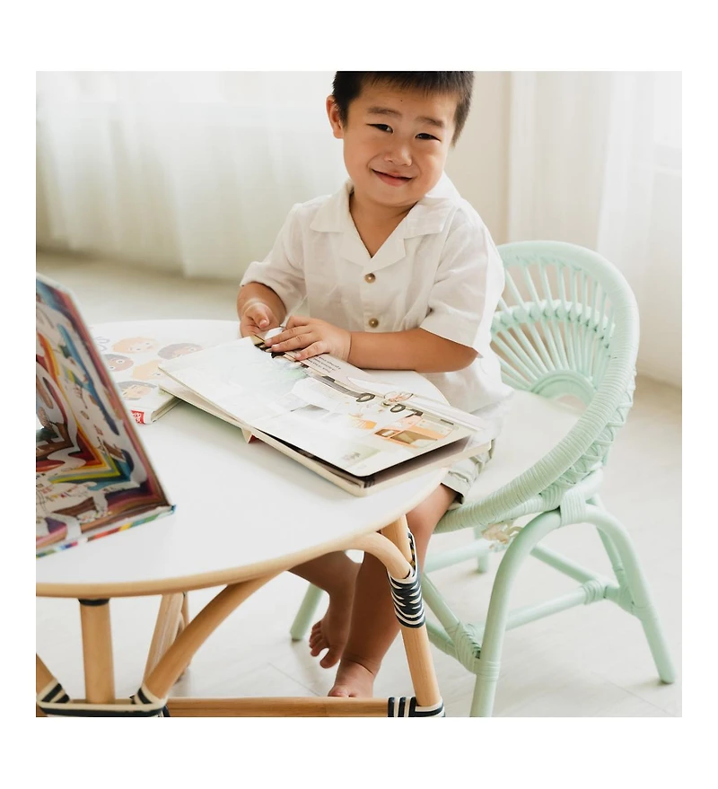 Momiji Maya Handcrafted Rattan Kids Chair with cushion