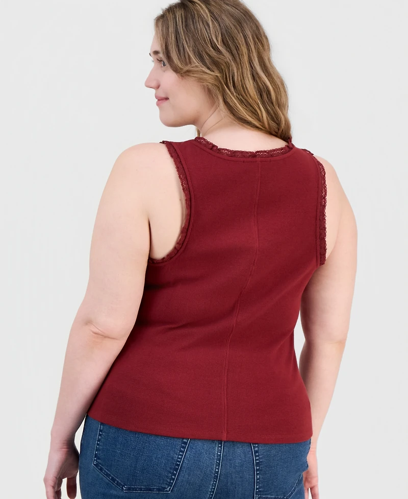 And Now This Trendy Plus Lace-Trim Tank Top, Macy's Exclusive