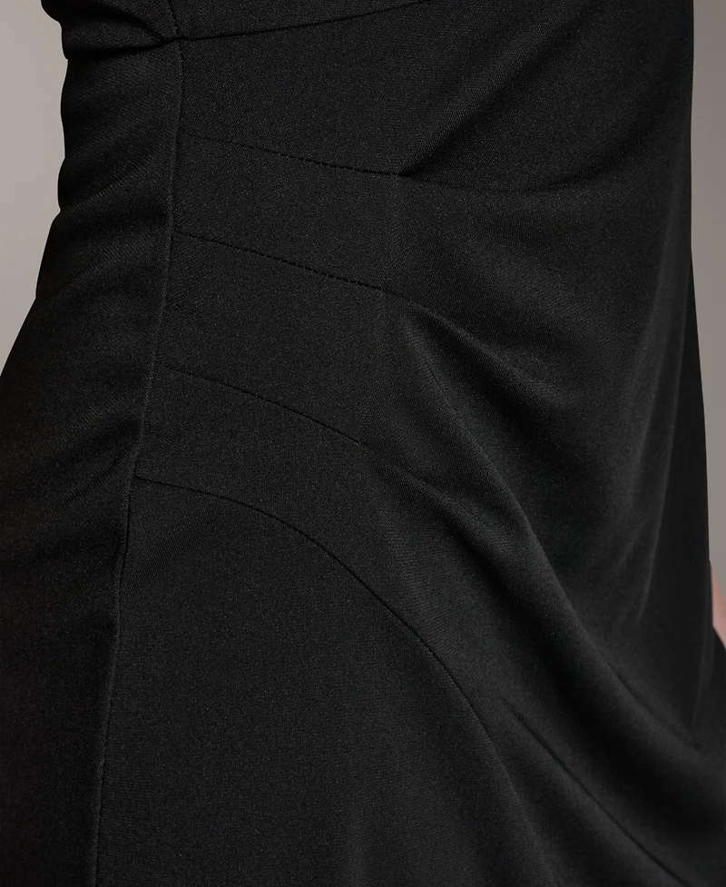 Donna Karan New York Women's Halter Cowl Neck Sheath Sleeveless Midi Dress