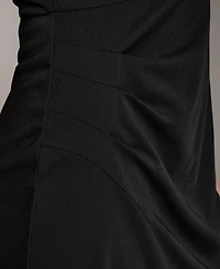 Donna Karan New York Women's Halter Cowl Neck Sheath Sleeveless Midi Dress