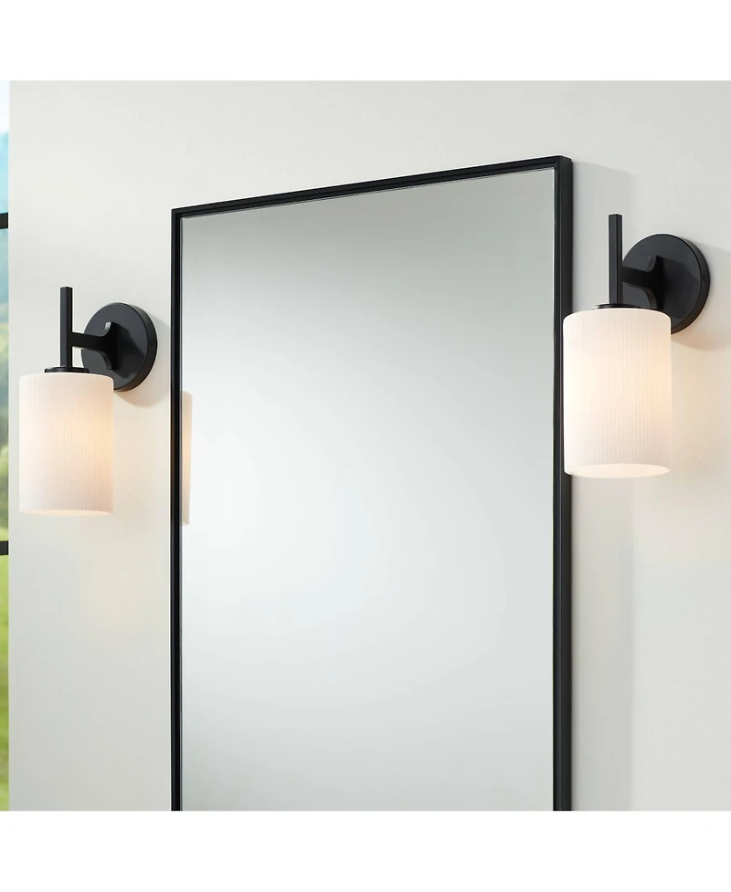 Possini Euro Design Nanni 12" High Modern Wall Sconce Light Lamp Fixture Mount Set of 2 Bathroom Bedroom Hardwired