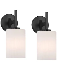 Possini Euro Design Nanni 12" High Modern Wall Sconce Light Lamp Fixture Mount Set of 2 Bathroom Bedroom Hardwired