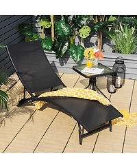 Gymax 2PCS Outdoor Patio Foldable Chaise Lounge Set w/ 5-Position Adjustable Backrest