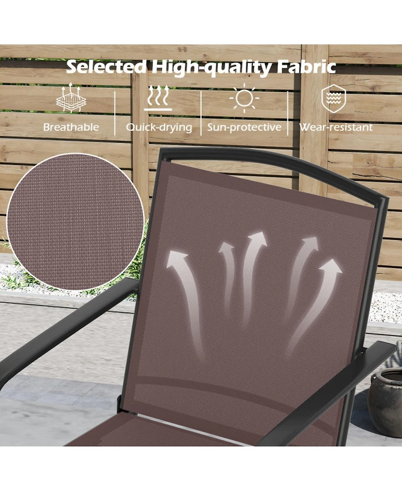 Sugift 360-Degree Swivel Patio Dining Chairs Set of 2 with High Backrest