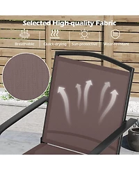 Sugift 360-Degree Swivel Patio Dining Chairs Set of 2 with High Backrest