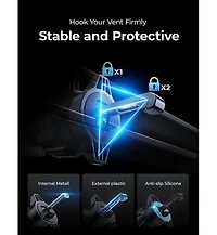 Lisen 3-in-1 Car Phone Mount, Dashboard Windshield Air Vent Holder with Adjustable Arm, Stable Universal Phone Holder for iPhone and Android