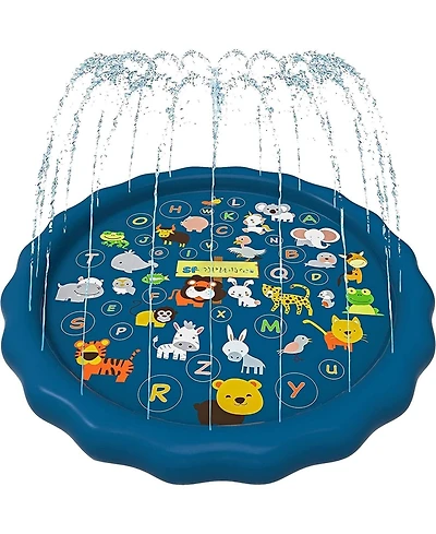 Gnuadz Splash Pad Sprinkler Pool Learning Water Toys Outdoor Play Mat