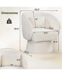 Slickblue Modern Swivel Accent Chair Barrel Design with Curved Back and Lumbar Pillow Support