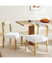 Slickblue Rubber Wood Dining Chair Set of 2 with Cylinder Back Design