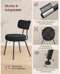 Slickblue Dining Chairs Set of 2 Steel Frame Ink Black Kitchen Chairs
