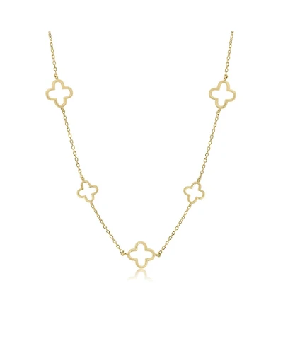 The Lovery Alternating Open Clover Necklace 14K Gold-Plated Sterling Silver