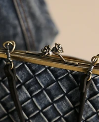 Patricia Nash Tabby Washed Woven Denim Frame Crossbody Bag