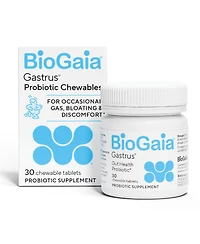 BioGaia Gastrus Gut Health Probiotic Chewables Ease Abdominal Discomfort, Gas, Bloating and Promote Regularity 30 Count
