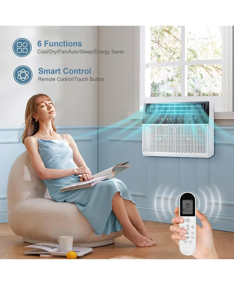 Antarctic Star 10000 Btu U-Shaped Window Air Conditioner, 6 Modes and Quiet Cooling
