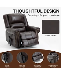 sumyeg Leather Power Lift Recliner Chair Heat Massage Manual with Usb Ports
